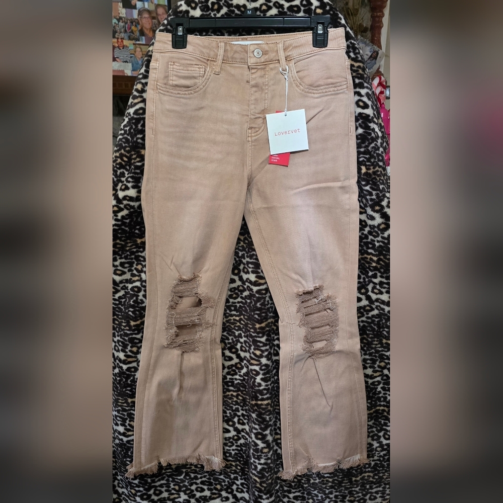Women's Dusty Rose Distressed Jeans